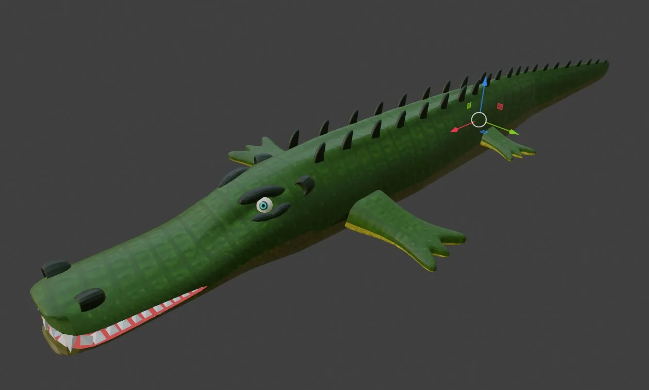 Cocodrilo. Modelado, texturizado y animado por Diego